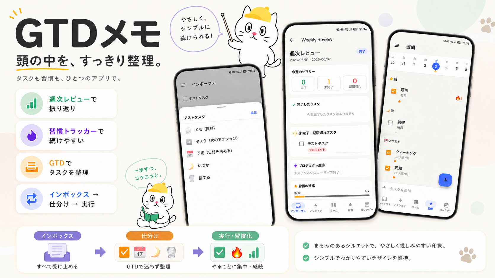 GTDメモ — 頭の中を、すっきり整理。